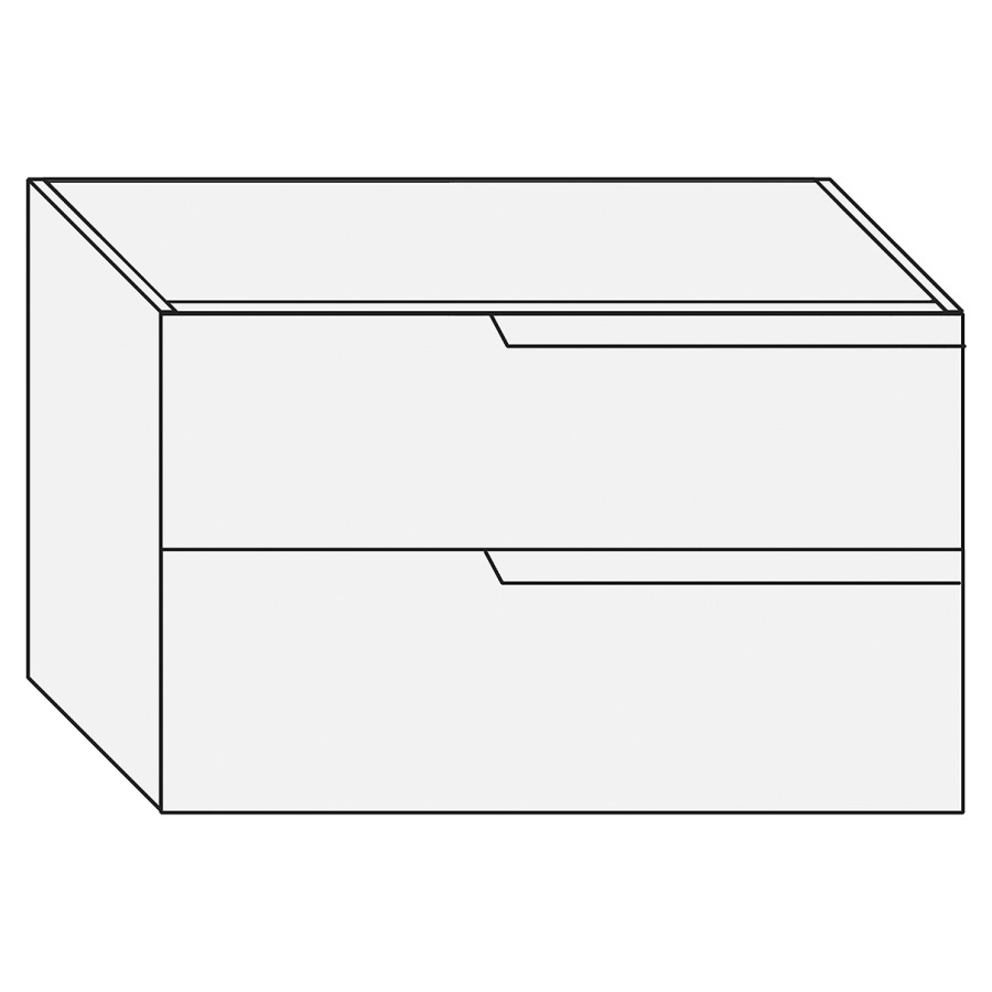 Élément inférieur PRESTIGE
CLASSIC, 60,0 x 48,0 x 50,0 cm
élément à 2 tiroirs
fin gauche de la combinaison
de meuble