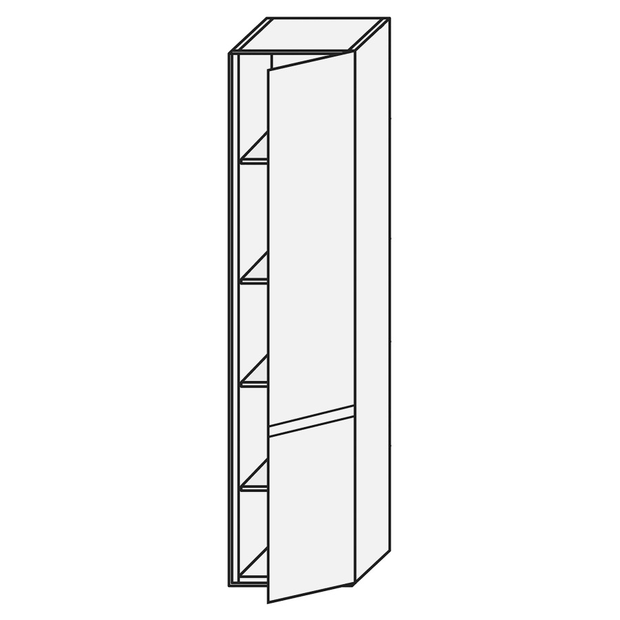 Armoire haute PRESTIGE
40,0 x 160,0 x 21,0 cm
armoire de tablette, 2 portes
4 tablettes, charnières à
droite