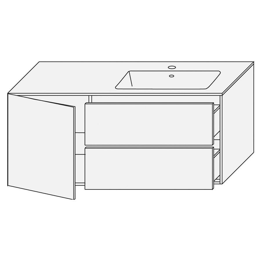 Combination de lavabo SET
PROGETTO
120,0 x 48,0 x 50,0 cm
lavabo Panarea CC inclus
lavabo à droite, armoire de
tablette 1 porte charnières à
gauche, élément à 2 tiroirs