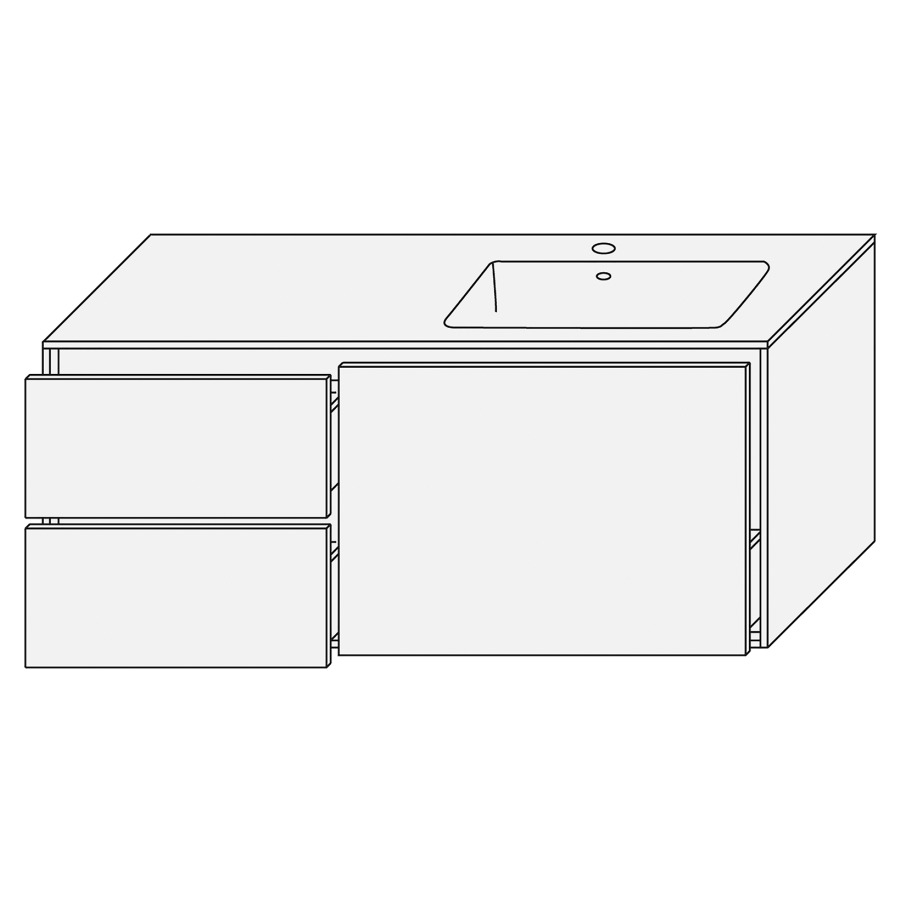 Combination de lavabo SET
PROGETTO
120,0 x 48,0 x 50,0 cm
lavabo Panarea CC inclus
lavabo à droite, élément à 2
tiroirs, élément à 1 tiroir
