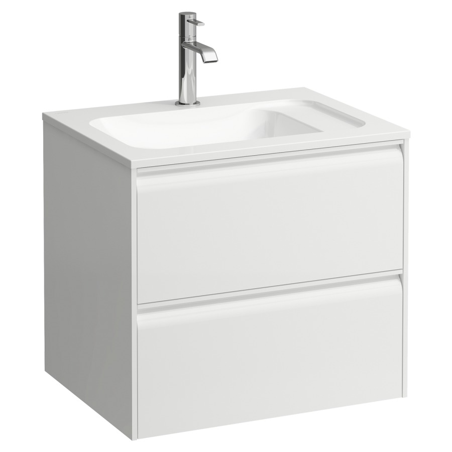 Combinaison de meuble MEDA
57,5 x 51,9 x 44,5 cm
élément à 2 tiroirs, incl.
lavabo blanc mat sans
trop-plein