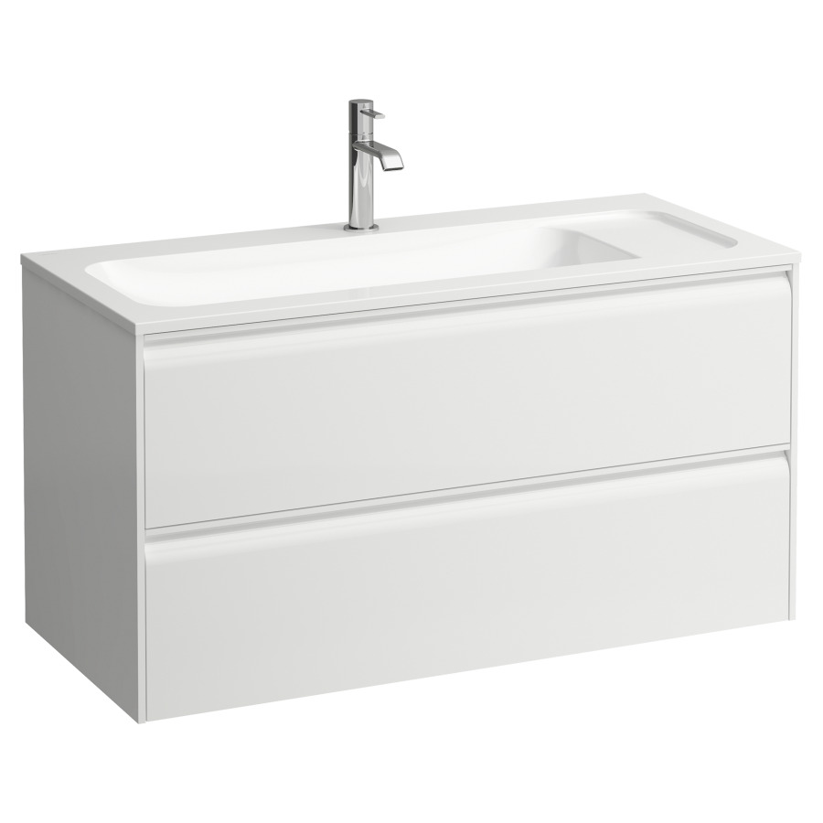 Combinaison de meuble MEDA
97,5 x 51,9 x 44,5 cm
élément à 2 tiroirs, incl.
lavabo blanc mat, sans
trop-plein