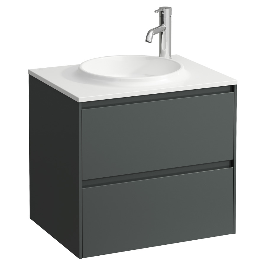 Combinaison de meuble LANI
57,5 x 54,9 x 44,5 cm
élément à 2 tiroirs, incl.
lavabo blanc mat, sans
trop-plein