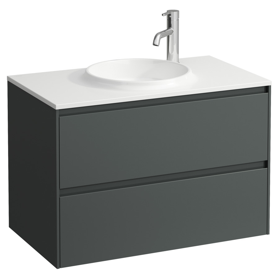 Combinaison de meuble LANI
77,5 x 54,9 x 44,5 cm
élément à 2 tiroirs, incl.
lavabo blanc mat, sans
trop-plein