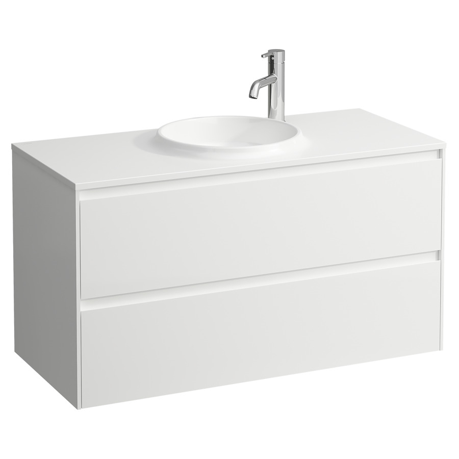 Combinaison de meuble LANI
97,5 x 54,9 x 44,5 cm
élément à 2 tiroirs, incl.
lavabo blanc mat, sans
trop-plein