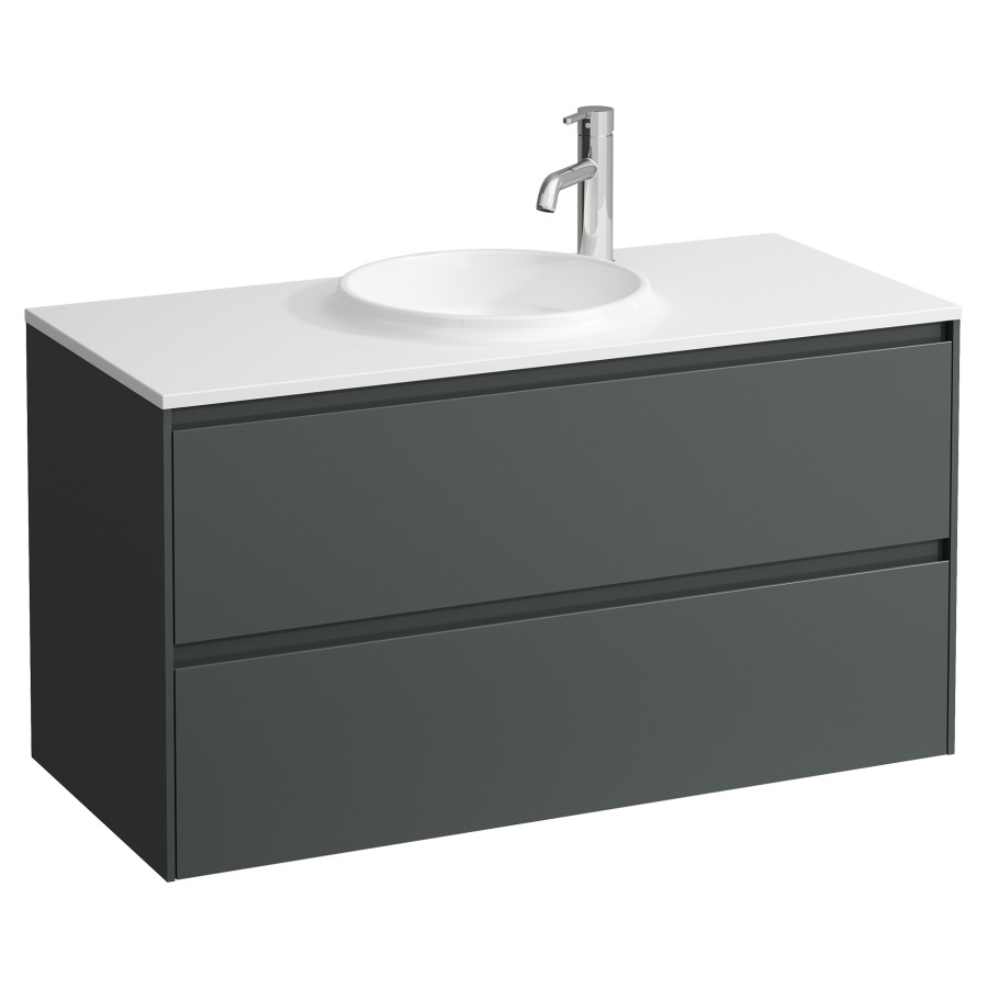 Combinaison de meuble LANI
97,5 x 54,9 x 44,5 cm
élément à 2 tiroirs, incl.
lavabo blanc mat, sans
trop-plein