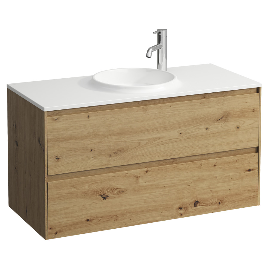 Combinaison de meuble LANI
97,5 x 54,9 x 44,5 cm
élément à 2 tiroirs, incl.
lavabo blanc mat, sans
trop-plein