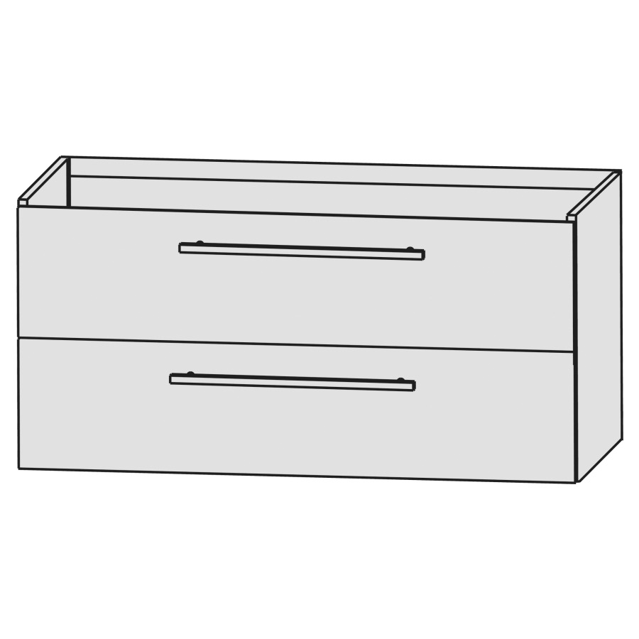 Élément inférieur ICON
120,0 x 50,1 x 44,5 cm
élément à 2 tiroirs
pour lavabo ICon 211 563