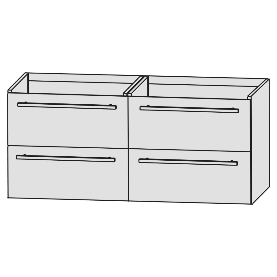 Élément inférieur ICON
120,0 x 50,1 x 44,5 cm
2 éléments à chacun 2 tiroirs
pour lavabo double ICon
214 204