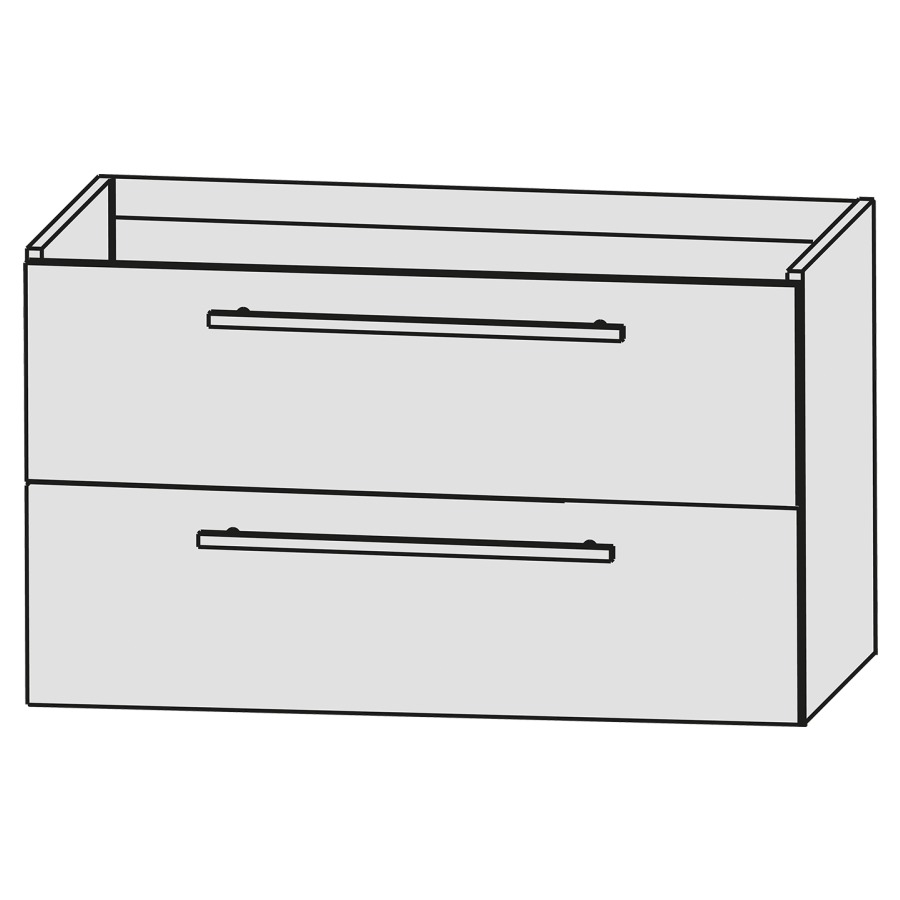 Élément inférieur SMYLE
85,0 x 49,0 x 43,2 cm
élément à 2 tiroirs
pour lavabo Smyle 211 393