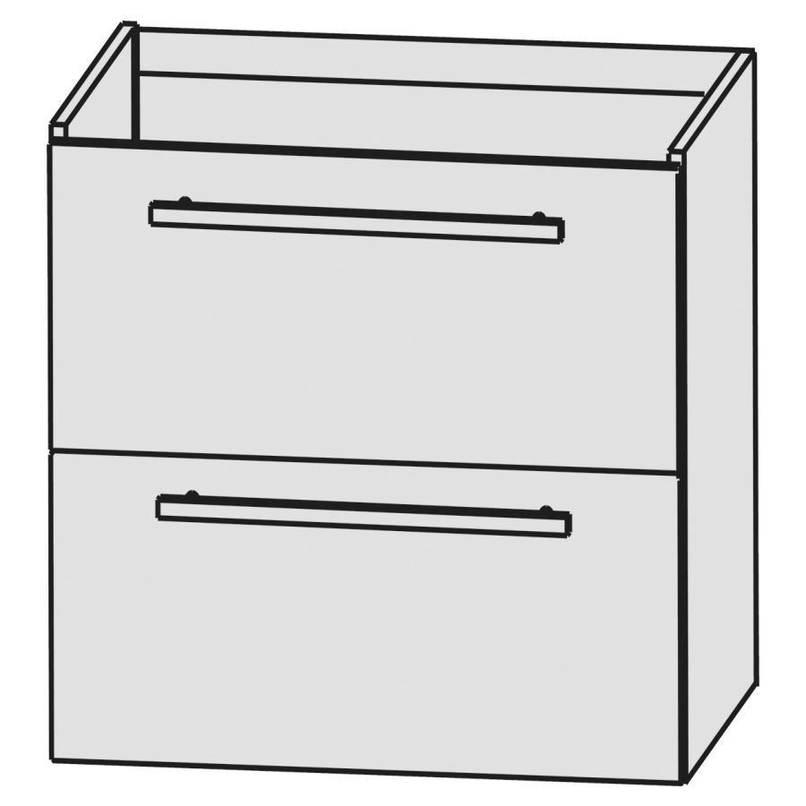 Élément inférieur CONNECT AIR
45,0 x 48,0 x 38,0 cm
élément à 2 tiroirs
pour lavabo Connect Air Cube
214 121