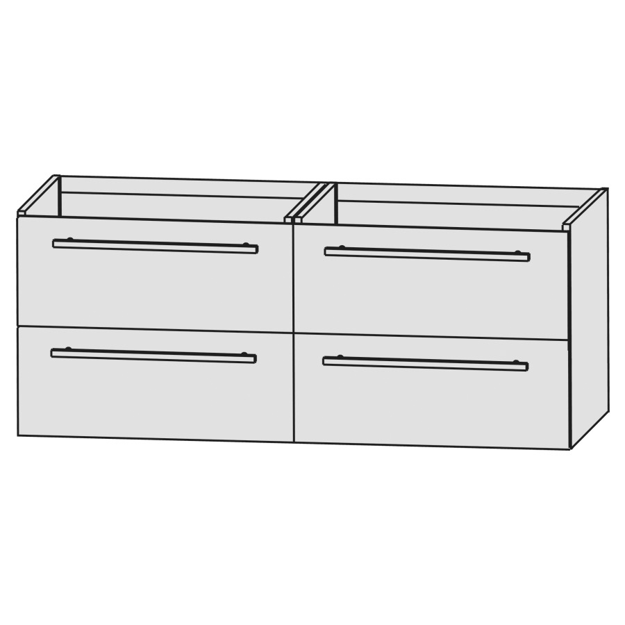 Élément inférieur CONNECT AIR
130,0 x 48,0 x 42,0 cm
2 éléments à chacun 2 tiroirs
pour lavabo Connect Air
214 116