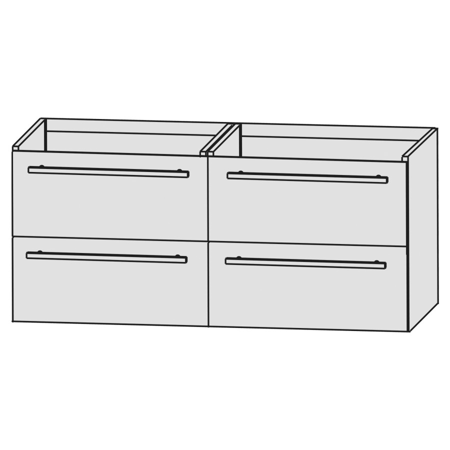 Élément inférieur VENTICELLO
125,0 x 48,5 x 45,8 cm
2 éléments à chacun 2 tiroirs
pour lavabo double Venticello
211 724
