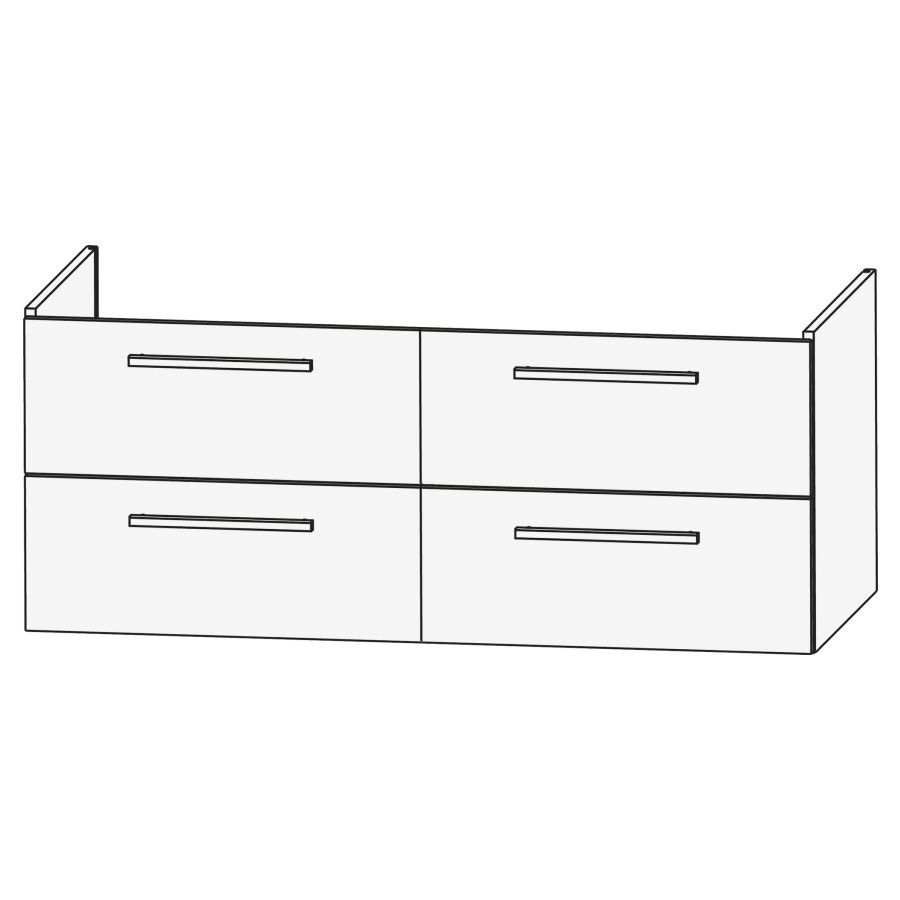 Élément inférieur PRO S
125 x 49 x 41,5 cm
2 éléments à chacun 2 tiroirs
pour lavabo double Pro S
214 073