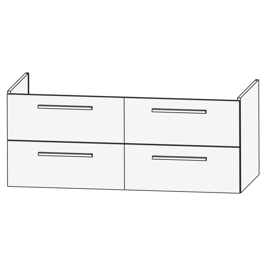Élément inférieur PRO S
120 x 49 x 43 cm
2 éléments à chacun 2 tiroirs
pour lavabo double Pro S
214 032
