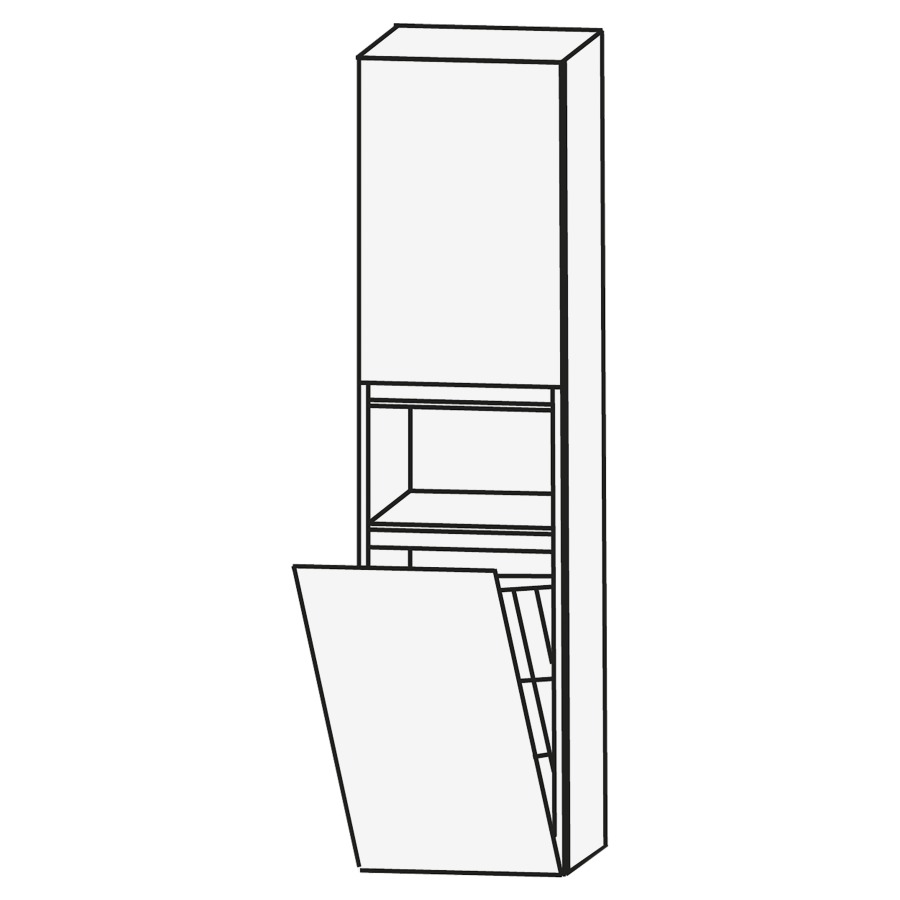 Armoire haute CONCEPT LINE
40 x 163 x 30 cm, armoire de
tablette, 1 porte, charnières
à gauche, 1 tablette
niche ouverte, 1 bascule à
linge, barrepoignée en couleur
corpus