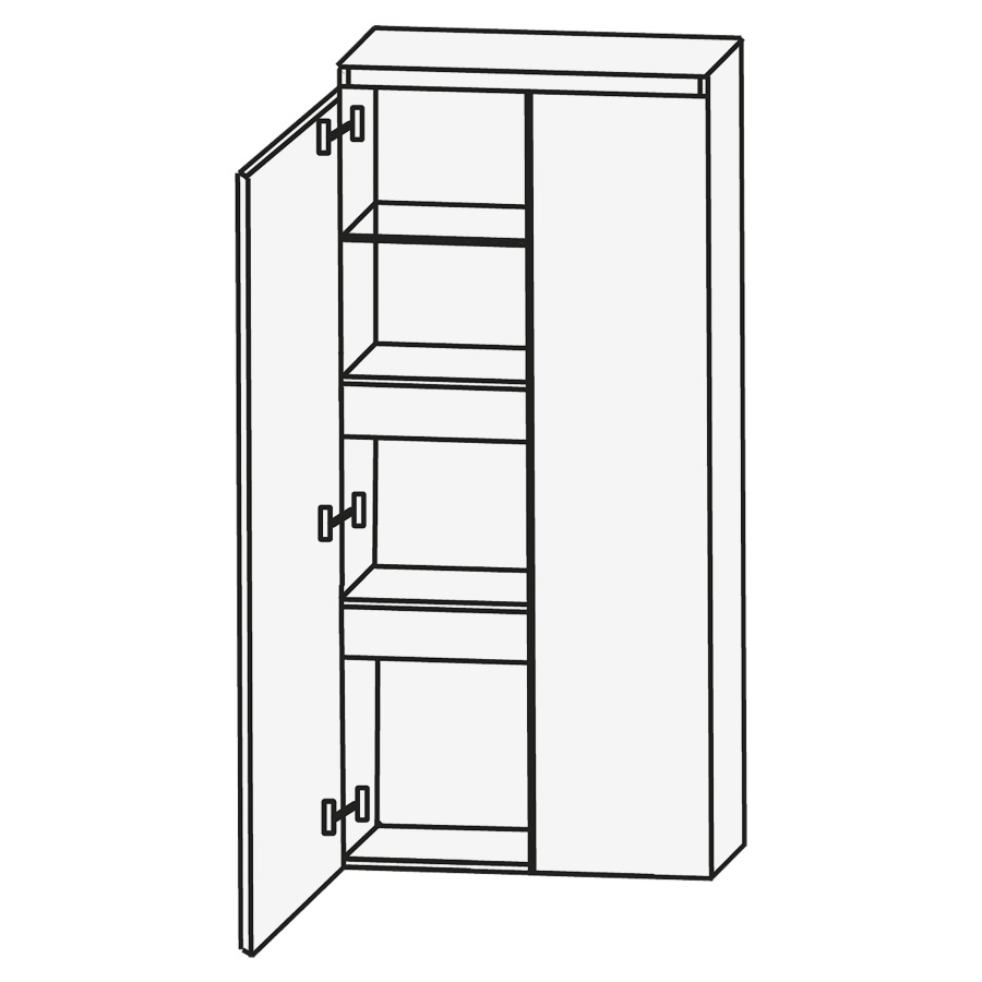 Armoire moyen CONCEPT LINE
60 x 131 x 30 cm
armoire de tablette
2 portes, 1 tablette
2 tiroirs intérieurs
barrepoignée en couleur corpus
