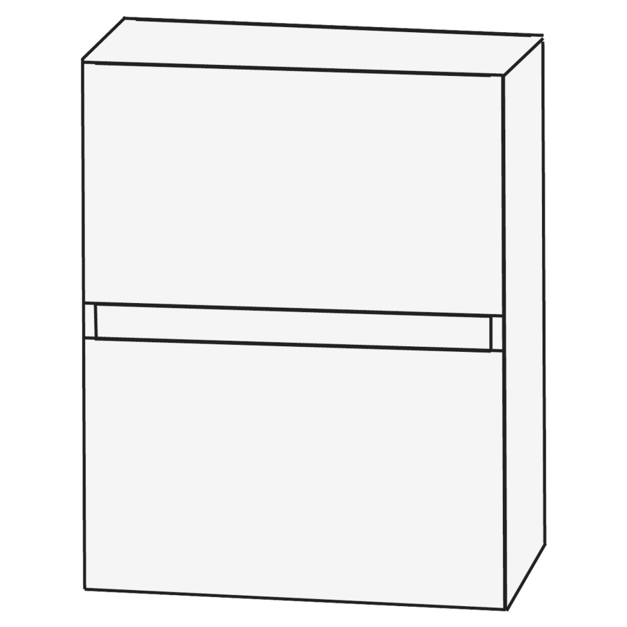 Armoire inférieure CONCEPT
LINE, 60 x 52 x 30 cm
élément à 2 tiroirs
barrepoignée en couleur corpus