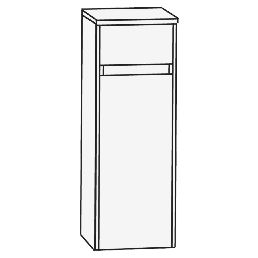 Armoire mi-haute HIGH LINE
42,5 x 84 x 32,2 cm
1 tiroir, armoire de tablette,
1 porte, charnières à droite
1 tablette