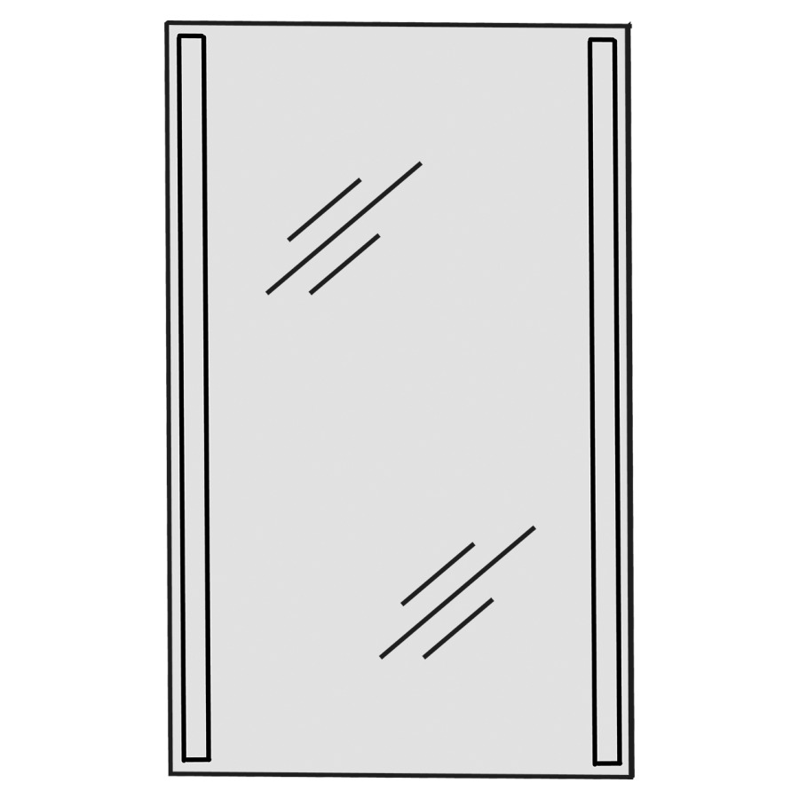 Miroir lumineux CONCEPT LINE
LED, 40,0 x 80,0 x 2,8 cm
sablé, eclairage LED 7,2 W à
gauche et à droite
comvertisseur 15 W
1 interrupteur