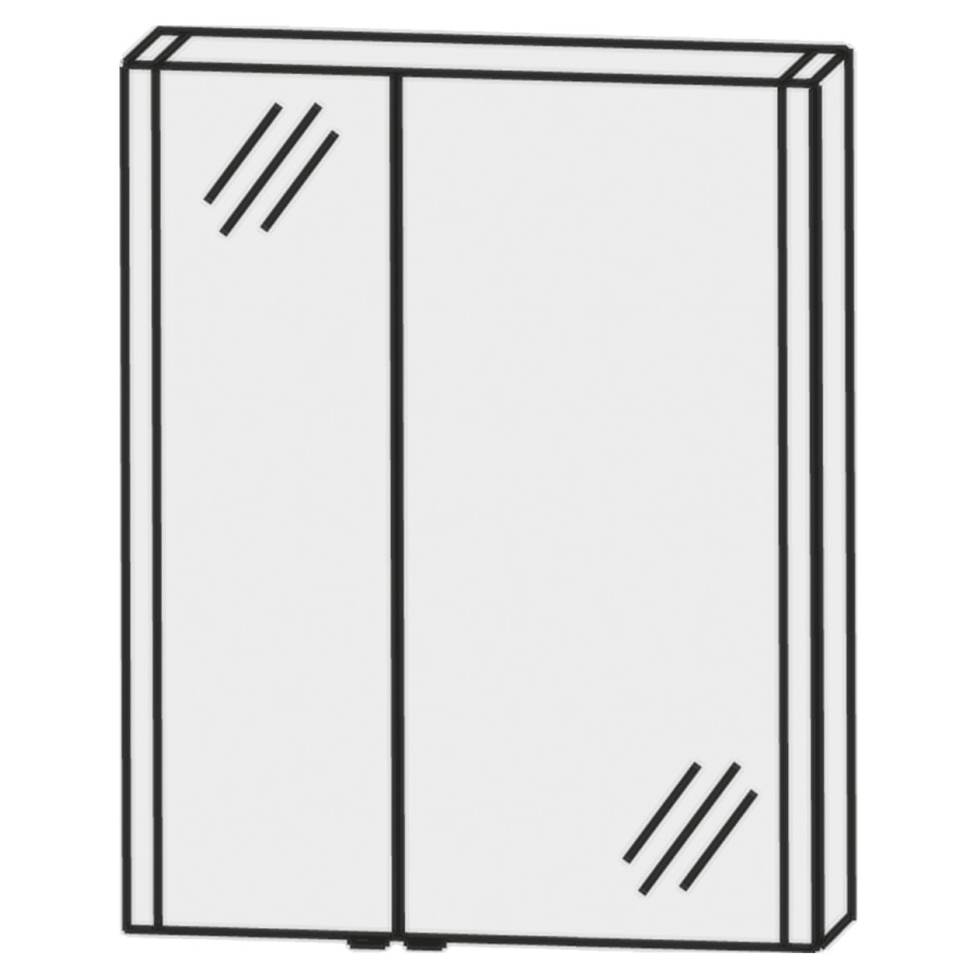 Armoire de toilette CONCEPT
LINE LIFE PLUS
60 x 80 x 15 cm
2 portes à double miroir
(18,8/37,4), porte grande à
droite, 1 élément
interrupteur-prise
2 profils d'éclairage LED
capteur pour éclairage Emotion
2x 12,4 W/convertisseur 60 W