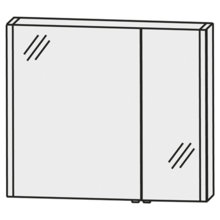 Armoire de toilette CONCEPT
LINE LIFE PLUS
90 x 80 x 15 cm
2 portes à double miroir
(58/28), porte grande à
gauche, 1 élément
interrupteur-prise
2 profils d'éclairage LED
capteur pour éclairage Emotion
2x 12,4 W/convertisseur 60 W