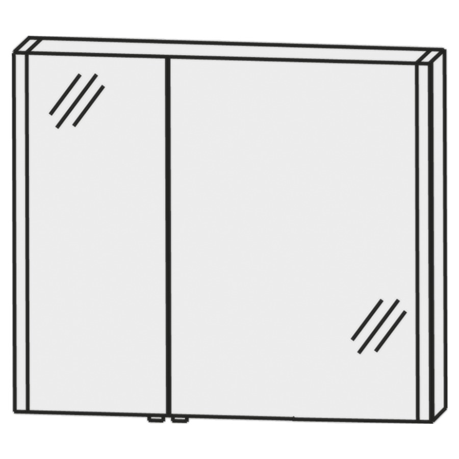 Armoire de toilette CONCEPT
LINE LIFE PLUS
90 x 80 x 15 cm
2 portes à double miroir
(28/58), porte grande à droite
1 élément interrupteur-prise
2 profils d'éclairage LED
capteur pour éclairage Emotion
2x 12,4 W/convertisseur 60 W