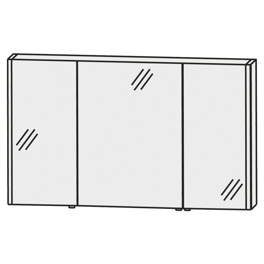 Armoire de toilette CONCEPT
LINE LIFE PLUS
140 x 80 x 15 cm
3 portes à double miroir
(42,4/51,2/42,4), 1 élément
interrupteur-prise
2 profils d'éclairage LED
capteur pour éclairage Emotion
2x 12,4 W/convertisseur 60 W
