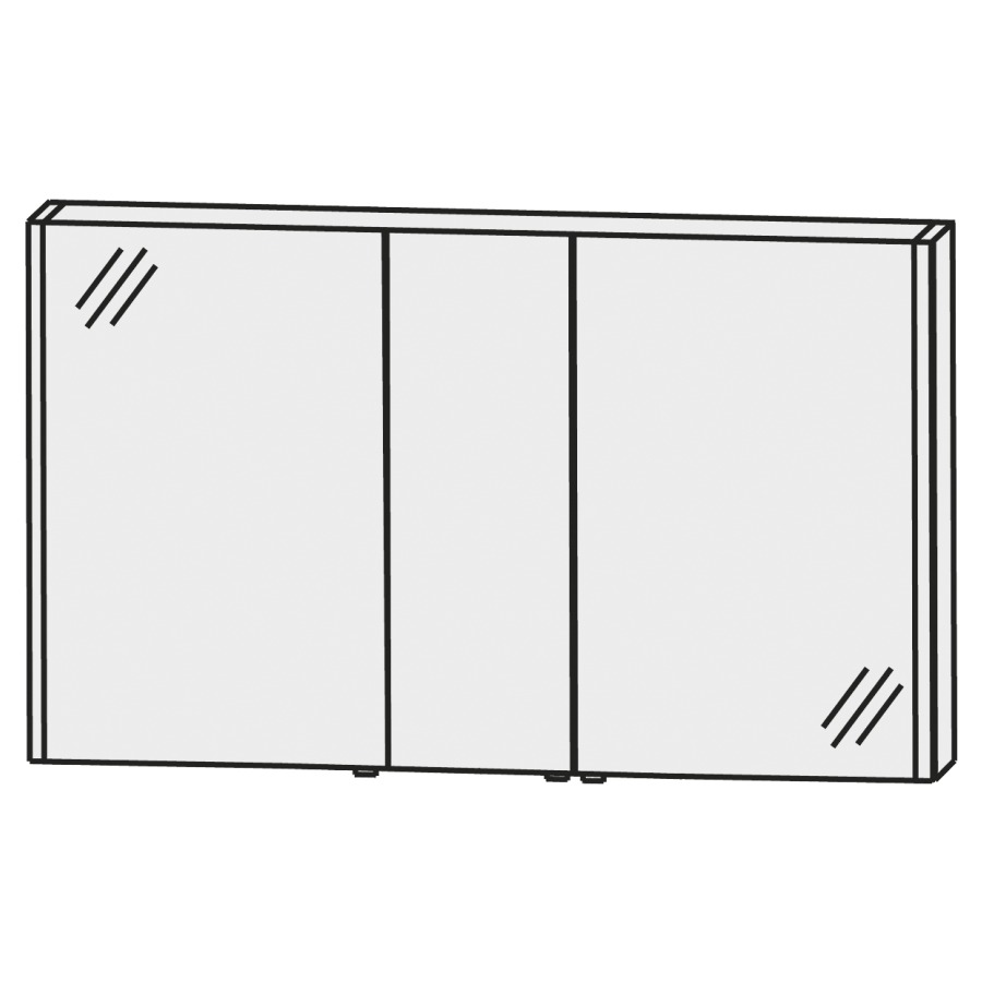 Armoire de toilette CONCEPT
LINE LIFE PLUS
140 x 80 x 15 cm
3 portes à double miroir
(58/19,6/58), 1 élément
interrupteur-prise
2 profils d'éclairage LED
capteur pour éclairage Emotion
2x 12,4 W/convertisseur 60 W