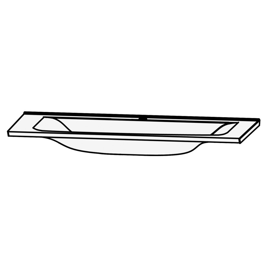 Lavabo CONCEPT LINE
120,6 x 52,7 cm, stoneplus
système d'écoulement et de
trop-plein y compris, pour
montage sur base de lavabo
