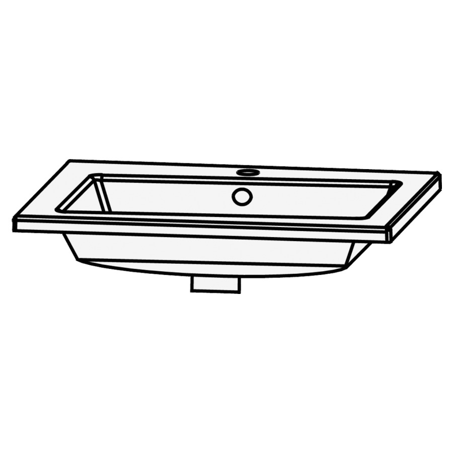 Lavabo CONCEPT LINE
82,0 x 50,0 cm, céramique
avec trop-plein, pour
montage sur base de lavabo