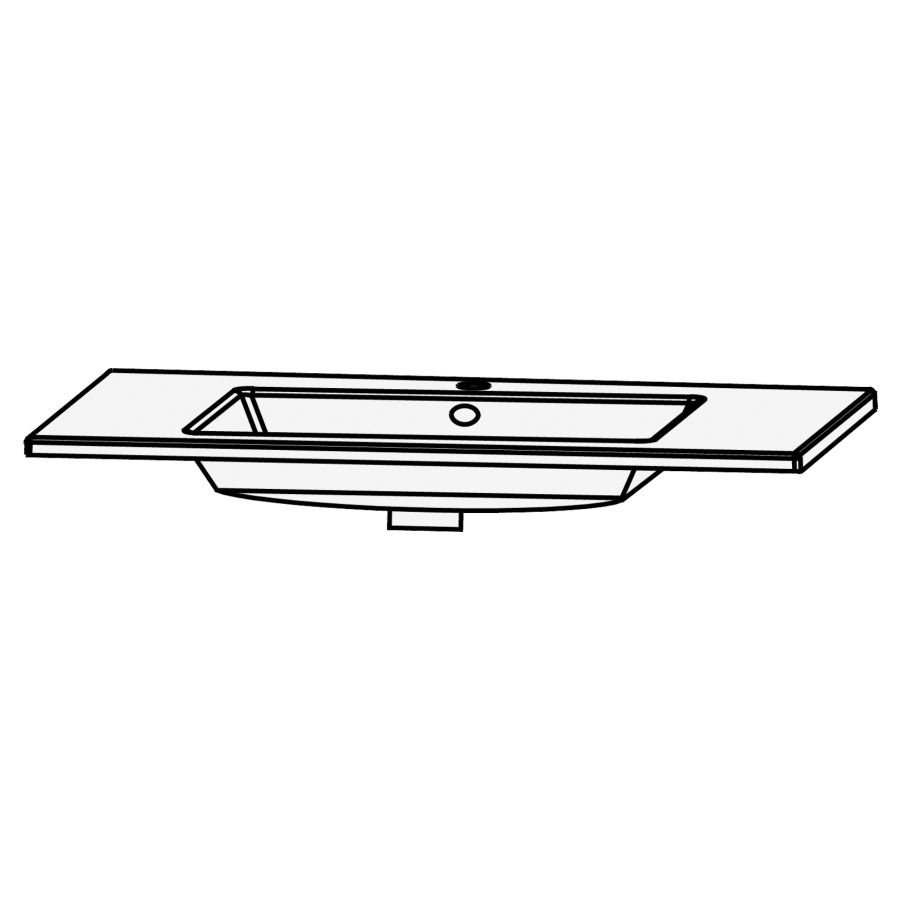 Lavabo CONCEPT LINE
122,0 x 50,0 cm, céramique
avec trop-plein, pour
montage sur base de lavabo