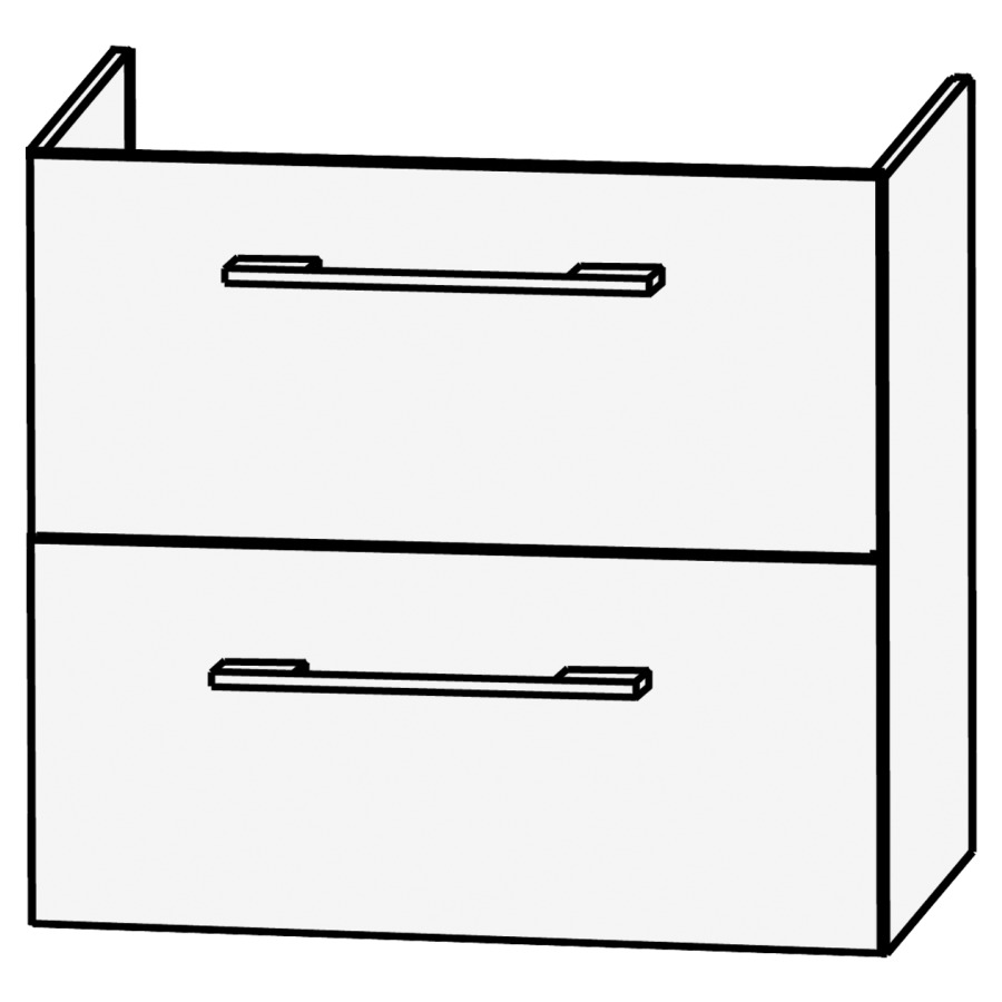 Elém. inférieur CONCEPT LINE
FEO, 70,0 x 64,0 x 47,0 cm
élément à 2 tiroirs
pour lavabo 259 382/383 et 259
395