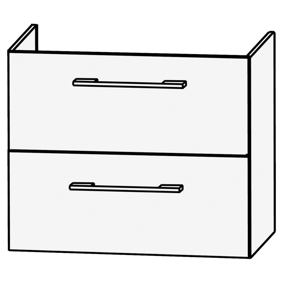Elém. inférieur CONCEPT LINE
FEO, 80,0 x 64,0 x 47,0 cm
élément à 2 tiroirs
pour lavabo 259 384/385 et
259 396