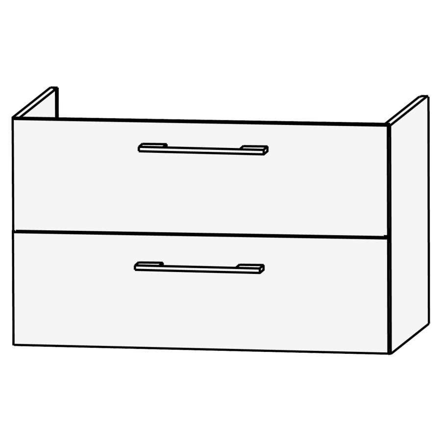 Elém. inférieur CONCEPT LINE
FEO, 120,0 x 64,0 x 47,0 cm
élément à 2 tiroirs
pour lavabo double
259 392/393 et 259 400
