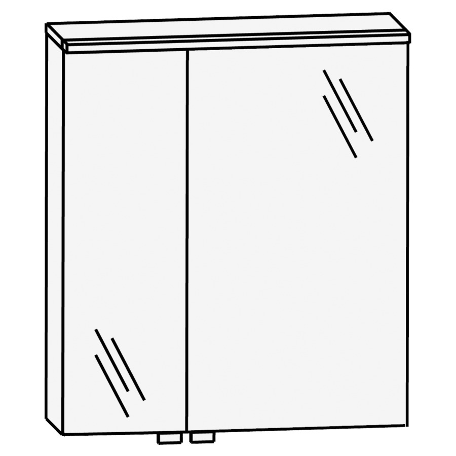 Armoire de toilette CONCEPT
LINE FEO
60,0 x 81,6 x 15,0 cm
2 portes à double miroir
(19,6/39,6), porte grande à
droite, 1 élément
interrupteur-prise, Fond de
corniche avec LED-éclairage
8,9 watts, capteur Commande de
lumière chaude/froide avec
3 niveaux de gradation
convertisseur 15 W