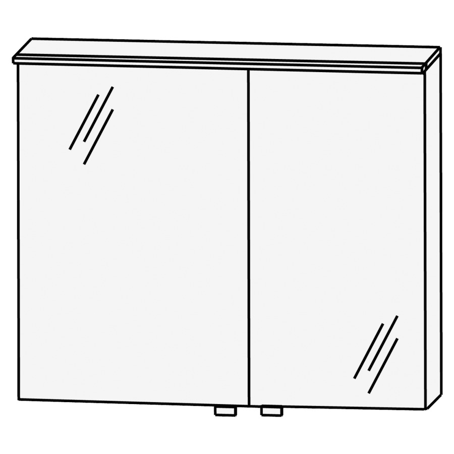 Armoire de toilette CONCEPT
LINE FEO
80,0 x 81,6 x 15,0 cm
2 portes à double miroir
(49,6/29,6), porte grande à
gauche, 1 élément
interrupteur-prise, Fond de
corniche avec LED-éclairage
12 watts, capteur Commande
de lumière chaude/froide avec
3 niveaux de gradation
convertisseur 15 W