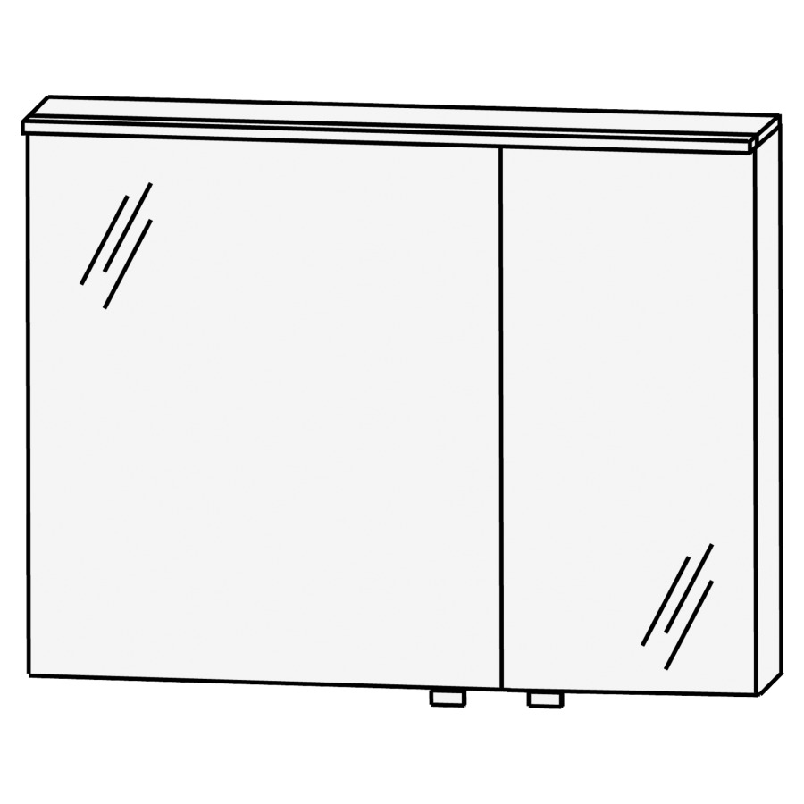 Armoire de toilette CONCEPT
LINE FEO
90,0 x 81,6 x 15,0 cm
2 portes à double miroir
(54,6/34,6), porte grande à
gauche, 1 élément
interrupteur-prise, Fond de
corniche avec LED-éclairage
13,6 watts, capteur Commande
de lumière chaude/froide avec
3 niveaux de gradation
convertisseur 30 W