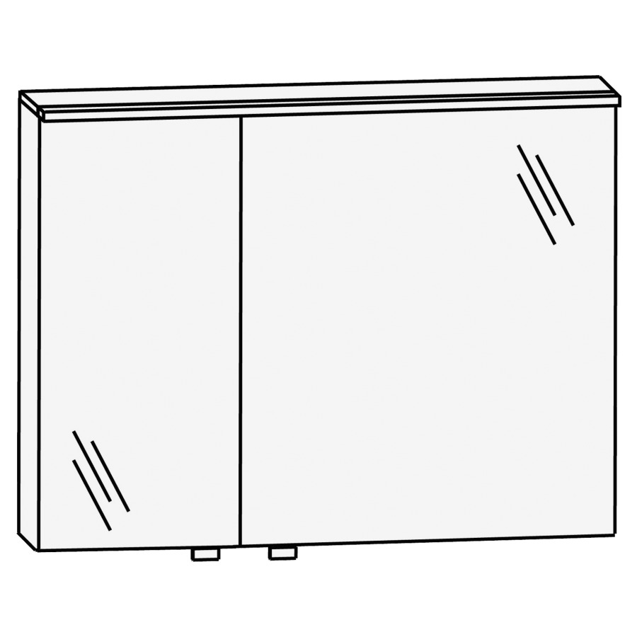 Armoire de toilette CONCEPT
LINE FEO
90,0 x 81,6 x 15,0 cm
2 portes à double miroir
(34,6/54,6), porte grande à
droite, 1 élément
interrupteur-prise, Fond de
corniche avec LED-éclairage
13,6 watts, capteur Commande
de lumière chaude/froide avec
3 niveaux de gradation
convertisseur 30 W