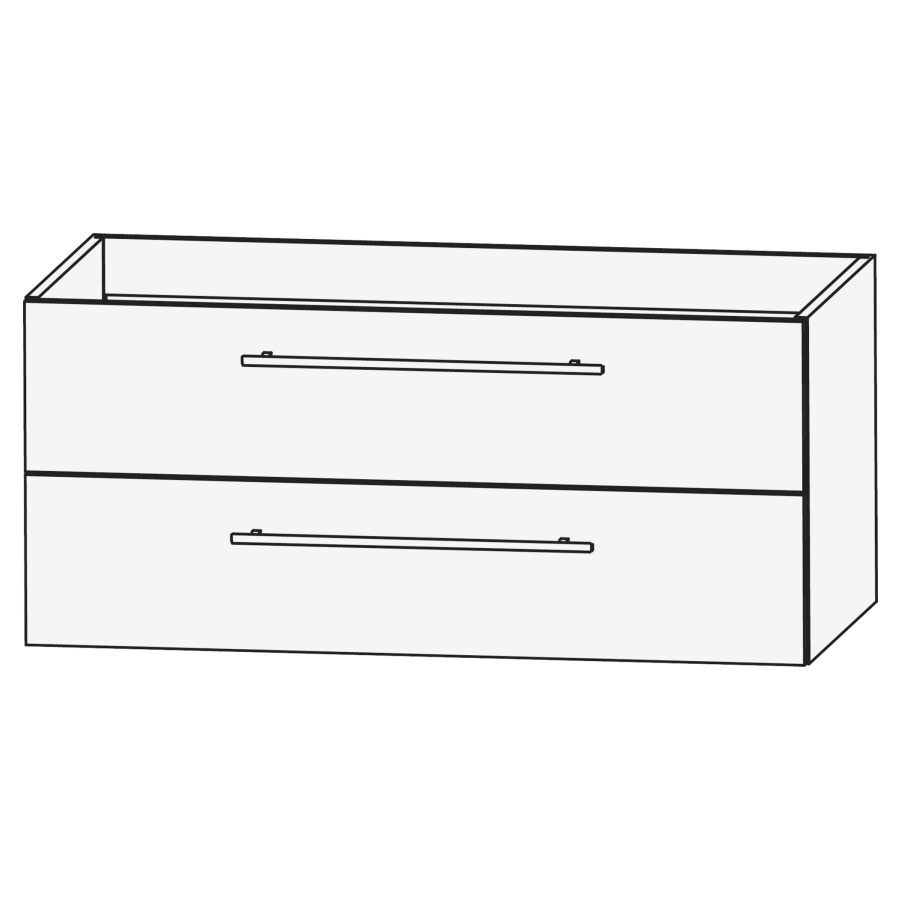 Elém. inférieur CONCEPT LINE
FEO, 120 x 48 x 47 cm
élément à 2 tiroirs
pour lavabo 259 390/391 et
259 399