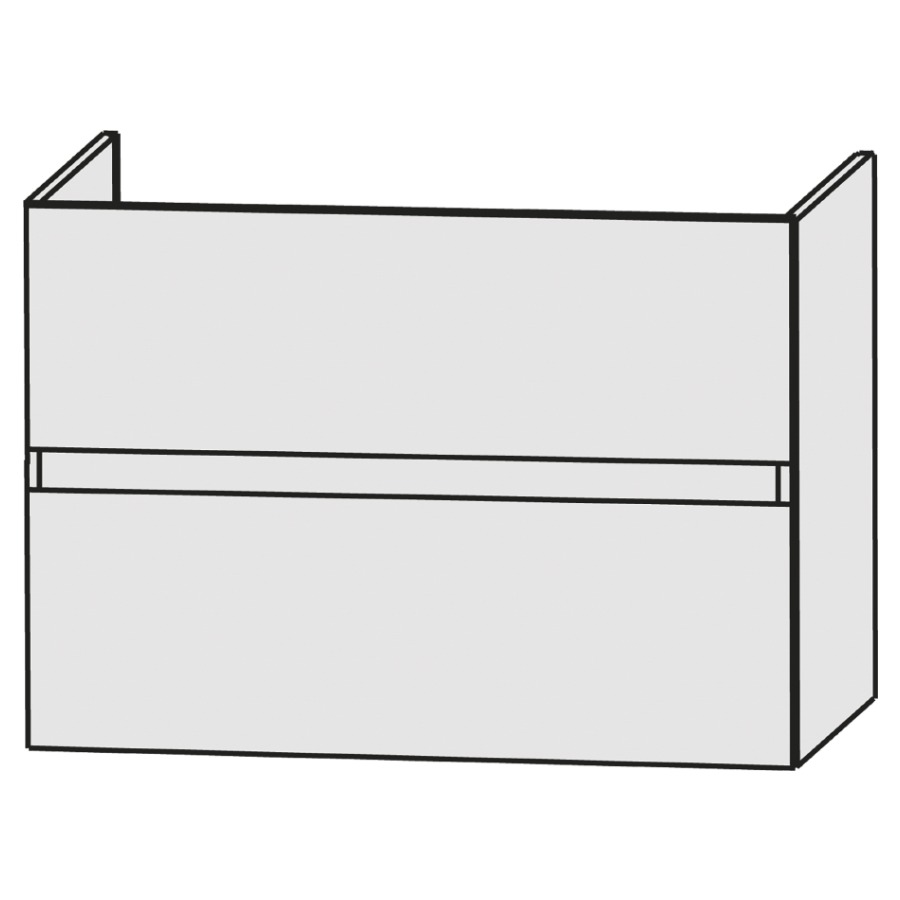 Elém. inférieur CONCEPT LINE
BEA, 100,0 x 68,0 x 47,0 cm
élément à 2 tiroirs, barre-
poignée en couleur corpus
pour lavabo 259 388/389 et
259 398
