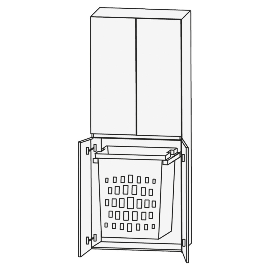 Armoire haute CONCEPT LINE
60 x 163 x 30 cm, armoire de
tablette, 4 portes
2 tablettes, 1 extrait de
linge, barre- poignée en
couleur corpus