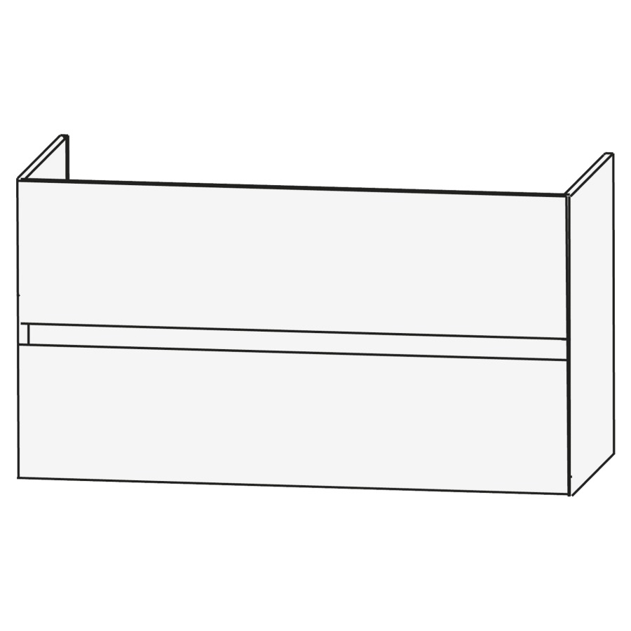 Elém. inférieur CONCEPT LINE
BEA, 120 x 52 x 47 cm
élément à 2 tiroirs, barre-
poignée en couleur corpus
pour lavabo 259 390/391 et
259 399