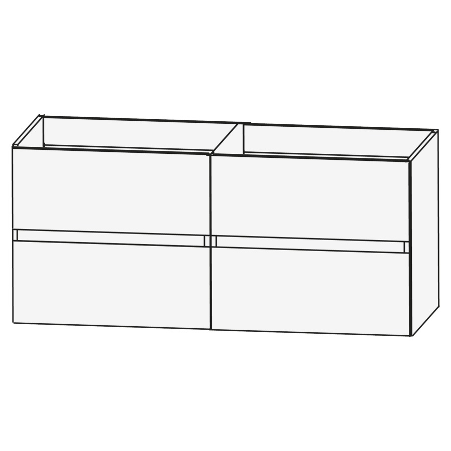 Elém. inférieur CONCEPT LINE
BEA, 120 x 52 x 47 cm
2 éléments à chacun 2 tiroirs
barre-poignée en couleur
corpus, pour lavabo double
259 392/393 et 259 400