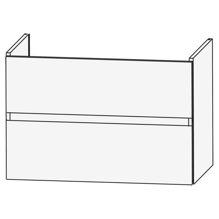 Élément inférieur SMYLE SQUARE
85 x 53 x 43 cm
élément à 2 tiroirs, pour
lavabo Smyle Square 211 393
couleurs par collection