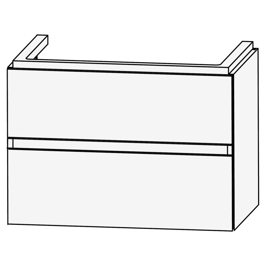 Élément inférieur ICON
75 x 54,1 x 44,5 cm
élément à 2 tiroirs, pour
lavabo ICon 211 557
couleurs par collection