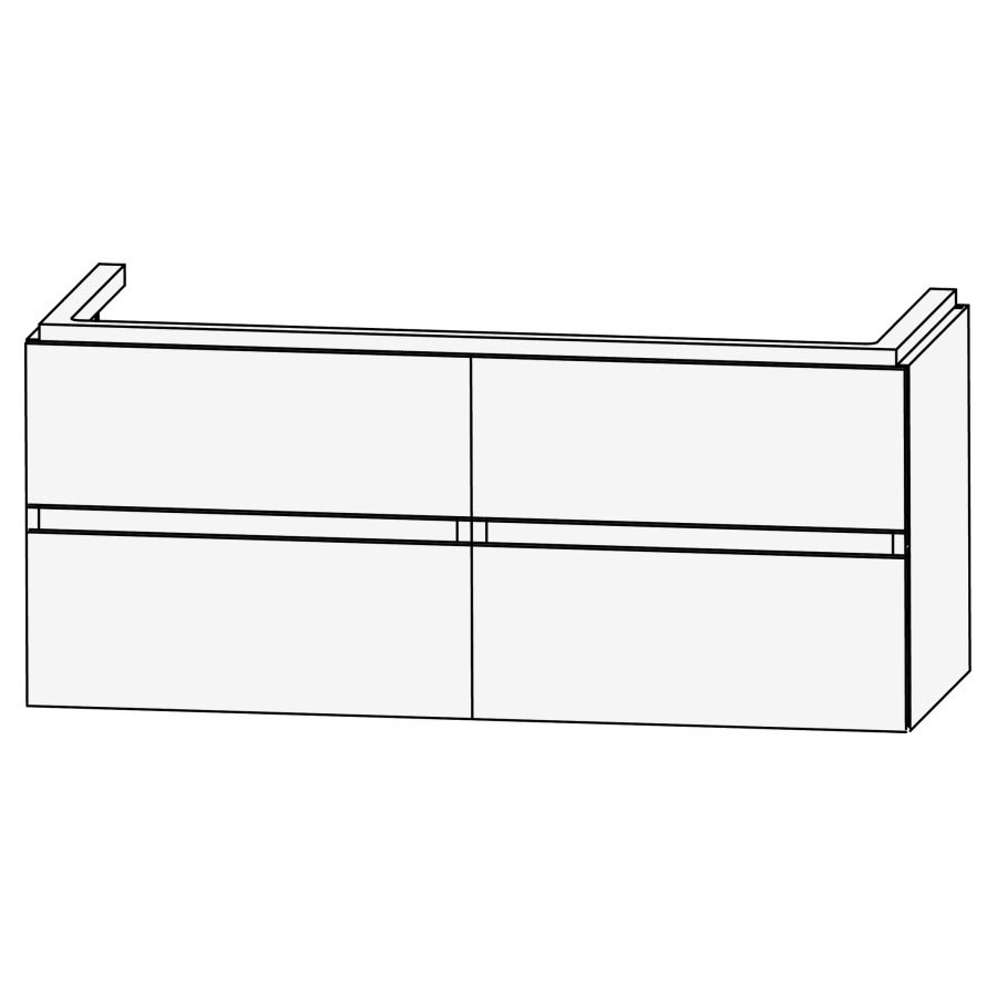 Élément inférieur ICON
120 x 54,1 x 44,5 cm
2 éléments à chacun 2 tiroirs
pour lavabo double
ICon 214 204
couleurs par collection