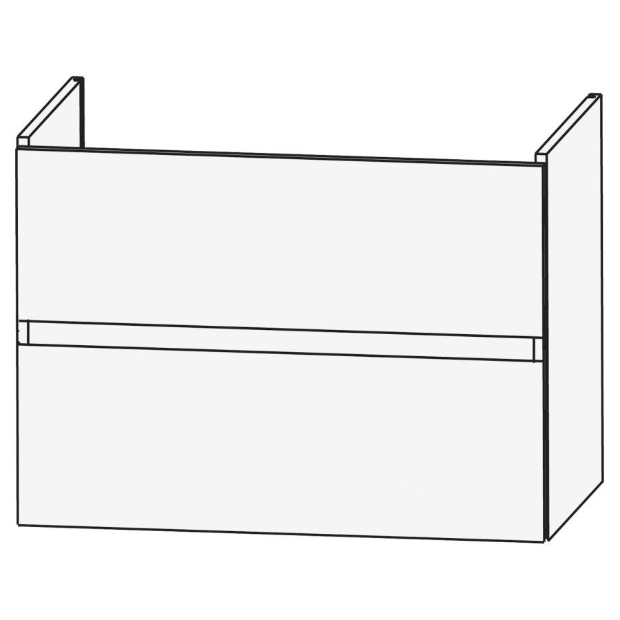 Élément inférieur ACANTO
72 x 52,5 x 38 cm
élément à 2 tiroirs, pour
lavabo Acanto 212 638
couleurs par collection