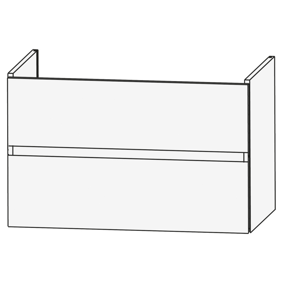 Élément inférieur ACANTO
87 x 52,5 x 38 cm
élément à 2 tiroirs, pour
lavabo Acanto 212 639
couleurs par collection