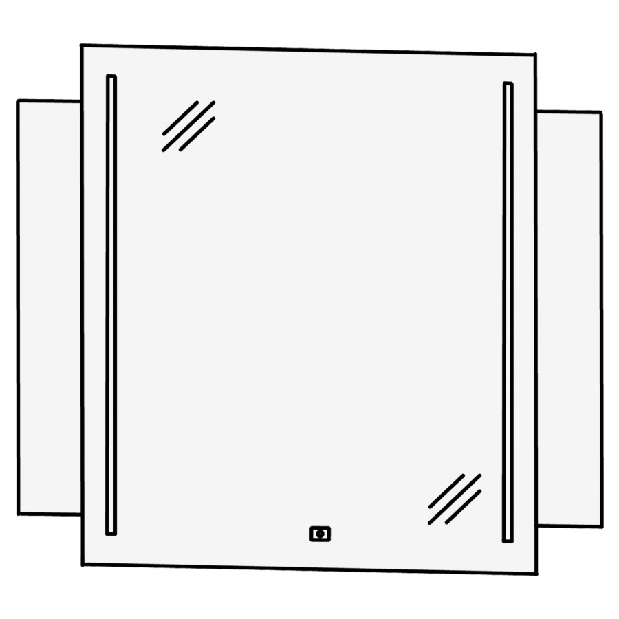 Miroir lumineux HIGH LINE 250
90 x 80 x 3,9 cm
plaque de support hauteur de
64 cm, largeur du miroir 70 cm
2 éclairages LED verticals
1 palpeur pour éclairage-
Emotion 42,2 W/4558 lumes
convertisseur 60 W